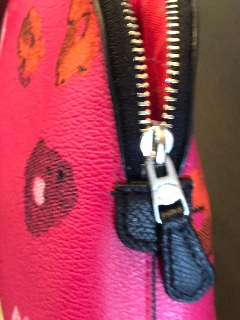 Rare - Coach Confetti Pink Multi Floral Leather Cosmetic Pouch